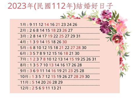 2023結婚好日子生肖